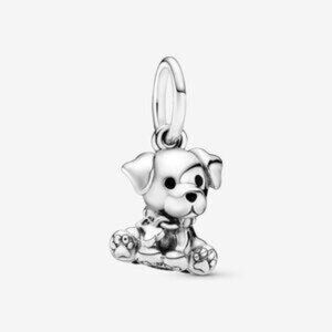 Silver Dog Charm